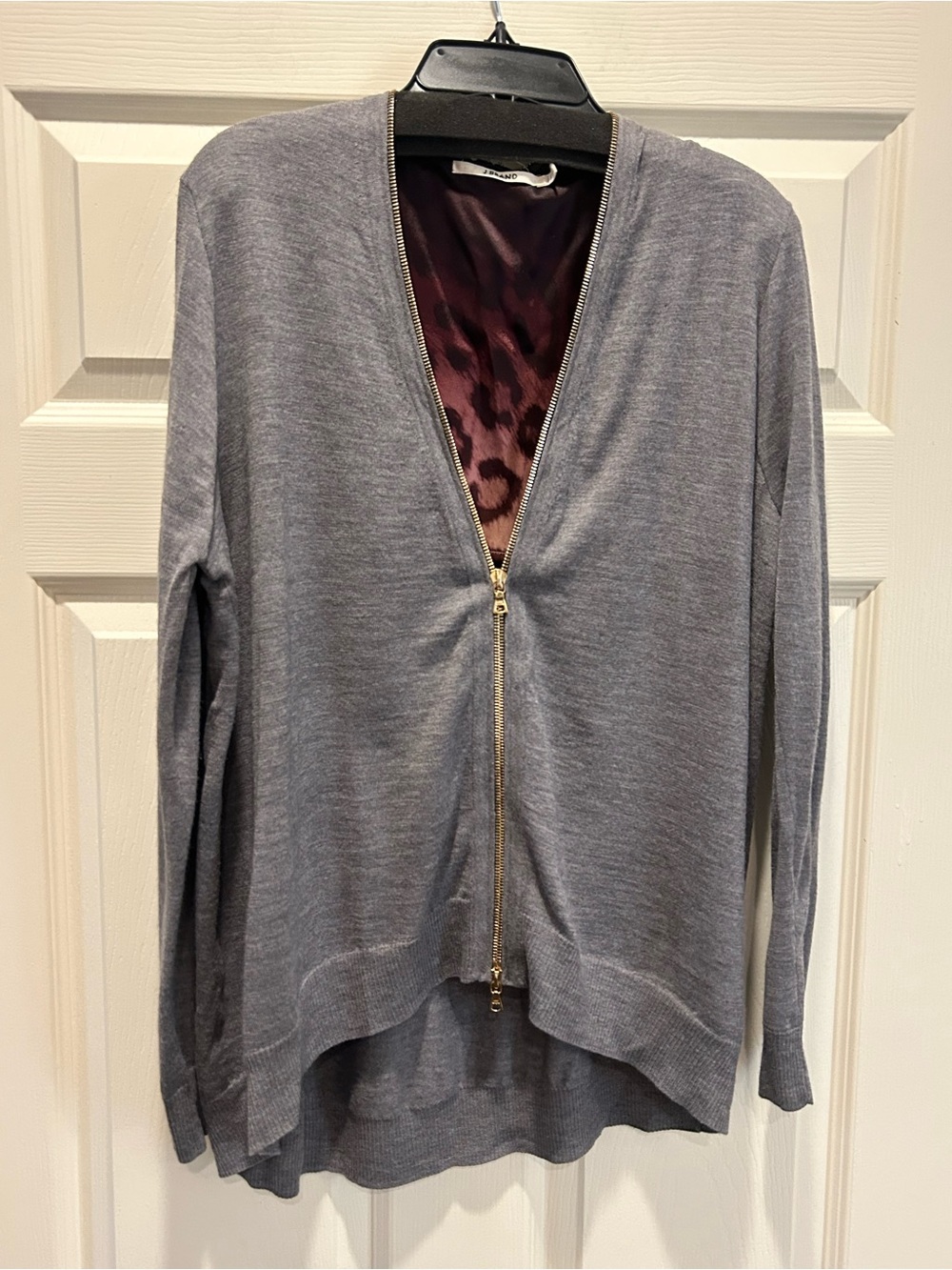 Lightweight Grey Zip-Front Women's Sweater